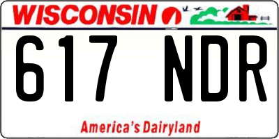 WI license plate 617NDR