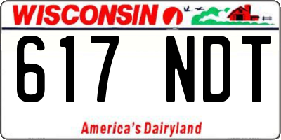 WI license plate 617NDT