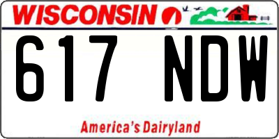 WI license plate 617NDW