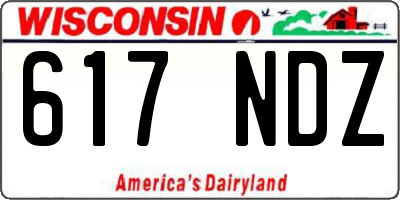 WI license plate 617NDZ