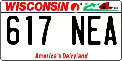 WI license plate 617NEA