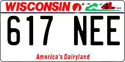 WI license plate 617NEE