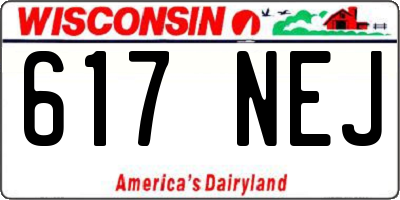 WI license plate 617NEJ