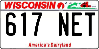 WI license plate 617NET