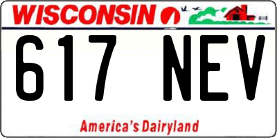 WI license plate 617NEV