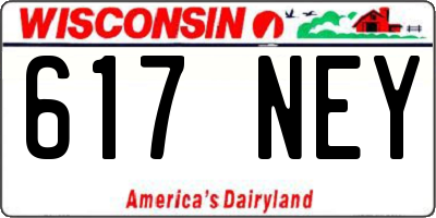WI license plate 617NEY