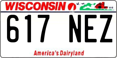 WI license plate 617NEZ