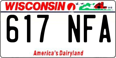 WI license plate 617NFA