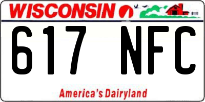 WI license plate 617NFC