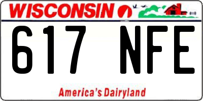 WI license plate 617NFE