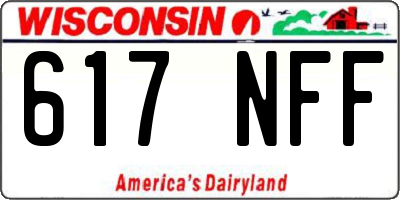WI license plate 617NFF