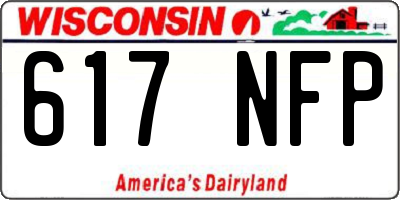 WI license plate 617NFP
