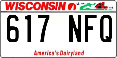 WI license plate 617NFQ