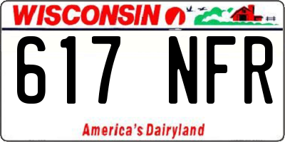 WI license plate 617NFR