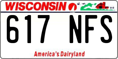 WI license plate 617NFS