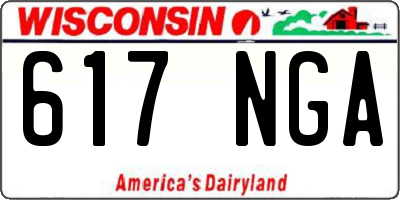 WI license plate 617NGA