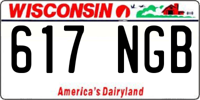 WI license plate 617NGB