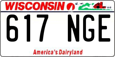 WI license plate 617NGE
