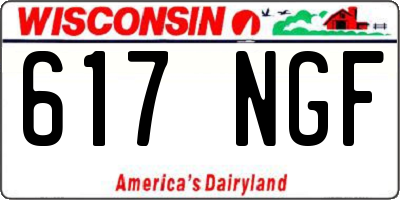 WI license plate 617NGF