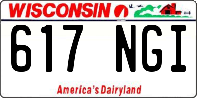 WI license plate 617NGI