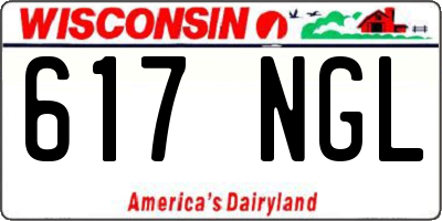 WI license plate 617NGL
