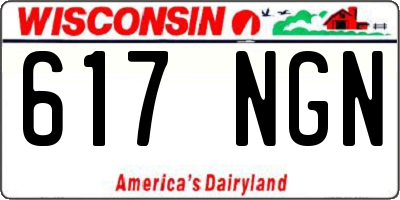 WI license plate 617NGN