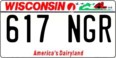 WI license plate 617NGR