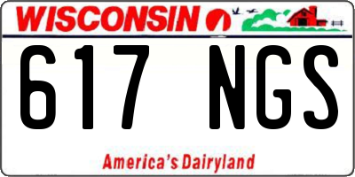 WI license plate 617NGS