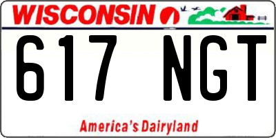 WI license plate 617NGT