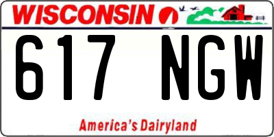 WI license plate 617NGW