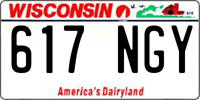 WI license plate 617NGY