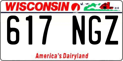 WI license plate 617NGZ