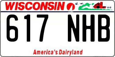 WI license plate 617NHB