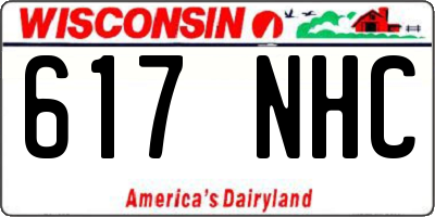 WI license plate 617NHC