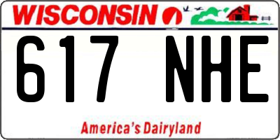 WI license plate 617NHE