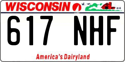 WI license plate 617NHF