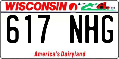 WI license plate 617NHG