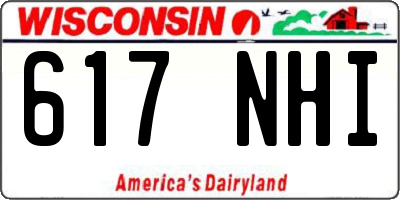 WI license plate 617NHI