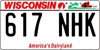WI license plate 617NHK