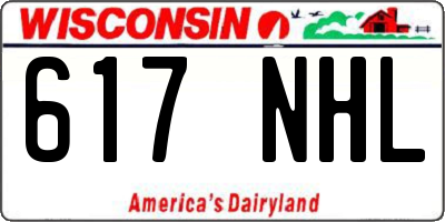 WI license plate 617NHL