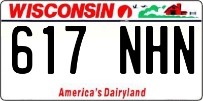 WI license plate 617NHN