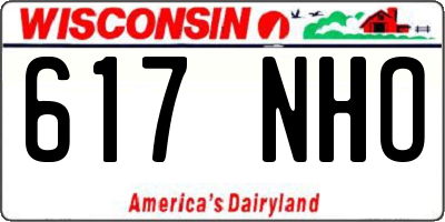 WI license plate 617NHO