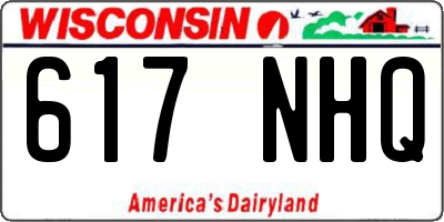 WI license plate 617NHQ