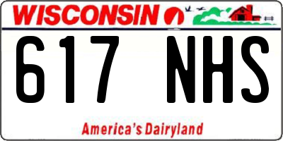 WI license plate 617NHS