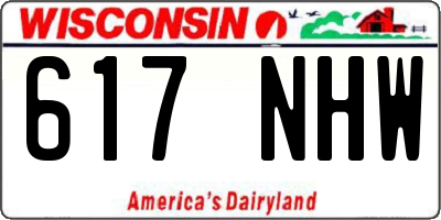 WI license plate 617NHW
