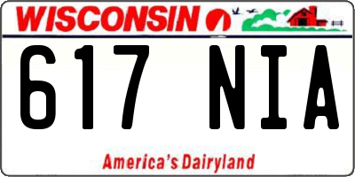WI license plate 617NIA