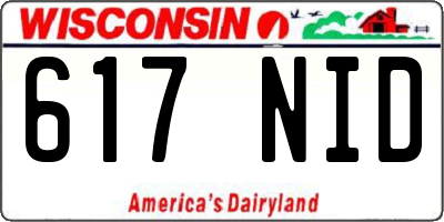 WI license plate 617NID