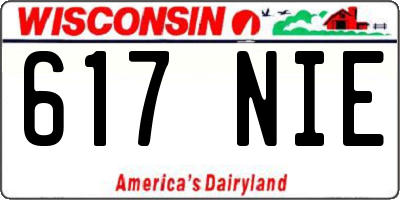 WI license plate 617NIE