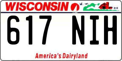 WI license plate 617NIH