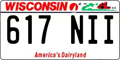 WI license plate 617NII